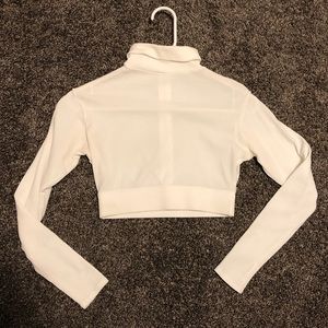 White Long Sleeve Crop Top NO BRAND